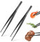 2 Piezas 304 Acero Inoxidable Pinzas de Cocina Profesionales，Pinzas Chef, Pinzas Cocina Acero Inoxidable de Precision para Emplatar，Utensilios de Cocina Adecuado para Cocinero, Barbacoa, Servir