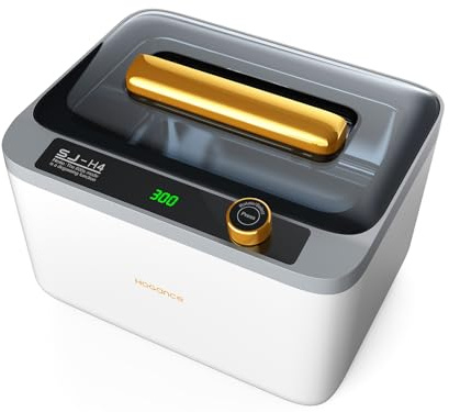Hogance Ultraschallreiniger 900ML, 75W Ultraschallreinigungsgerät, Ultraschallgerät Reinigungsgerät mit 6 Zeitmodi für Schmuck Brillen Uhren Zahnschutz Schminkpinsel, mit Degas-Modi, Blanco+Negro+Oro
