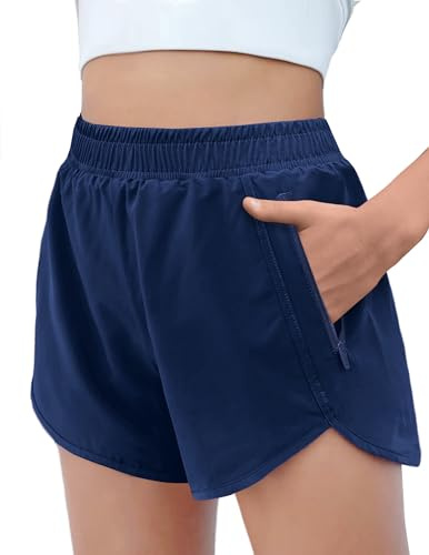 Arshiner Pantalones Cortos para niños Azul Marino Short Verano Pantalones Cortos Deportivos niñas Shorts Correr Ciclismo Short para Ocio 11-12 Años