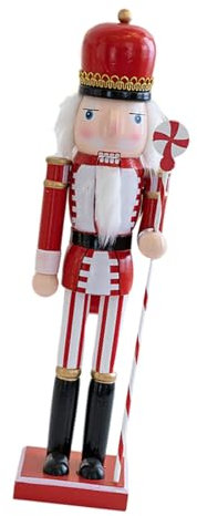 Eladcncmc Galleta de madera de nogal, títere, soldado, decoración navideña, pintada a mano