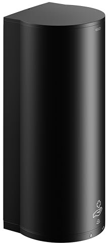 KEUCO PLAN Distributeur de désinfectant à capteur pour désinfection liquide et gel désinfectant, indicateur de niveau à LED, 14987370037, Couleur: noir mat/noir