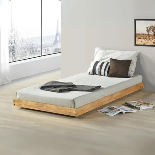 Reinforced Beds Colney Wooden Trundle Bed Frame – 3ft Single (90 x 190 cm), Heavy Duty Solid Wood Frame, Pull-Out Guest Bed, Natural Oak Finish, Frame Only