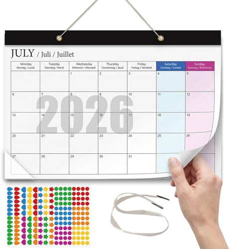 TUMYBCC Calendrier Mural 2026 2027 A4, Planning Familial 18 Mois Mensuel