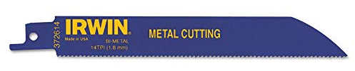 Irwin Tools IRWIN Reciprocating Saw Blades, Metal Cutting, 6-inch, 14 TPI, 25-Pack (372614B)