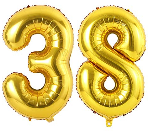 Ponmoo 34 Zoll Zahlenballon 3 Gold, 0 1 2 3 4 5 6 7 8 9 10 20 30 40 50 60 70 80 90 100 Luftballon Alter aufblasbar Geburtstag Luftballons Zahl Zahl Ballon 3 Gold