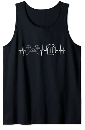 Gamer Heartbeat Zocken und Bier Konsole Gaming Ps Tank Top