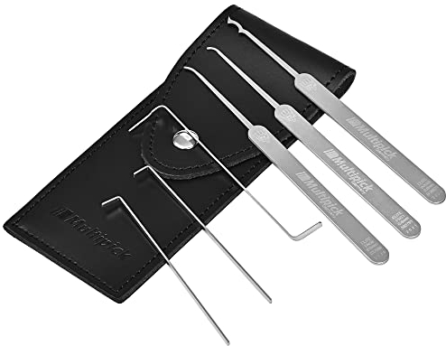 MULTIPICK ELITE 6 Lockpicking Set [6 Teile | 0,6 mm] Lockpick Tool, Schlösser knacken - Lock Picks inkl. Spanner - Schloss picking - Profi Dietrich Set - Lockpicking Kit - Pick Set Kit