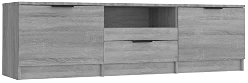 vidaXL TV Schrank Lowboard TV Möbel Tisch Board Sideboard Fernsehschrank Fernsehtisch HiFi-Schrank Grau Sonoma 140x35x40cm Holzwerkstoff