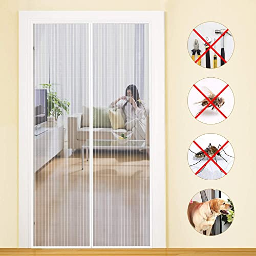 MYCARBON Myggnät, magnetisk glidande gardin (70 x 200 cm, vit)