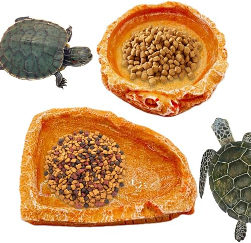 krabba vattenskål, reptil matskål, hartsmatbricka för eremitkrabba, 2 st