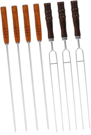 BESPORTBLE Spiedini in Metallo Inossidabile Per Barbecue Bastoncini Riutilizzabili Per Grigliare Pollo Utensili Portatili Per Bbq Pratici Per Spiedini Di Carne e Verdure