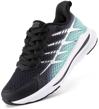 DREAM PAIRS Girls Kickproof Trainers | Kickproof Toe Guard, Breathable Active Feet, Fishbone Design Trend, Easy On Off Independent