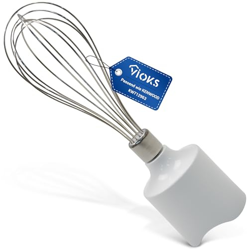 VIOKS Schneebesen Rührbesen Quirl Ersatz für Kenwood KW712963, DeLonghi, Schneebesen mit Getriebe für triblade Stabmixer HB710, HB711, HB713, HB714