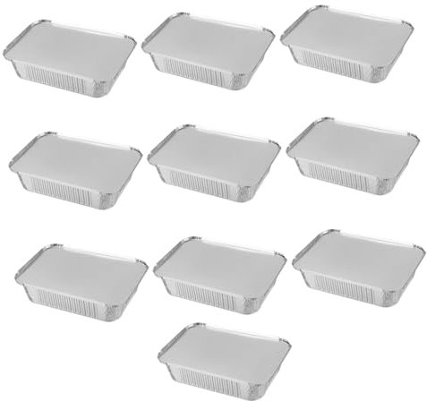 Alipis Caja De Alimentos De Papel De Aluminio 20 Unidades Desechable Para Barbacoa Plateada Apta Para Horno Frigorífico Ligera Portátil Para Ocasiones Especiales