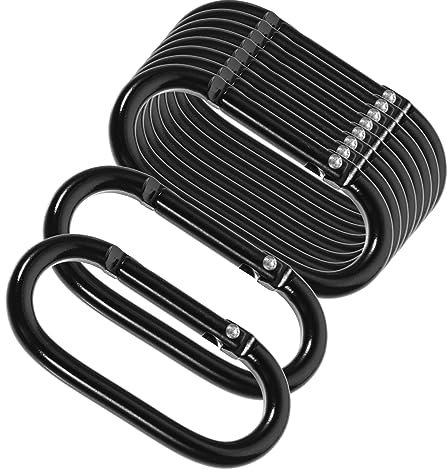 VILLCASE 10st Federhaken S Haken Bungee Kletterkarabiner Kleine Karabinerhaken Klettergriffe Karabinerhaken Schwere Ausführung Klettern Kletterkreide Mini-karabiner Aluminiumlegierung Black