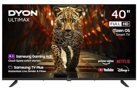 DYON ULTIMAX 40F-TI - 40 Zoll (100 cm) Full-HD Smart TV mit Samsung Tizen OS, Triple Tuner (DVB-C/-S2/-T2), Samsung Smart & Gaming Hub, Prime Video, Netflix, Disney+ [2025]