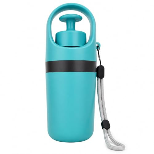 Portable Dog Poop Scooper with Handle, One-Hand Pet Waste Picker, Compact Travel Cleanup Tool, Blue