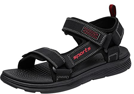 Sandaler, män, sommar, läder, utomhussandaler med justerbar rem, trekkingsandaler, öppen tå, sommarskor, halkfria vandringssandaler, lätta strandsandaler, vardag, ledigt lädersandaler
