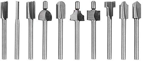 Gasea 10pcs 3mm 1/8 Shank HSS Router Bits Woodworking Tool Fits Rotary Tool Parts