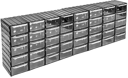 40 Schubladen Wandschrank Ständer Organisator Regal modularer Aufbau groß transparent 35 x 85 x 13,5 cm Garage Werkstatt Shop