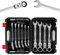 Navegando Ratschenschlüssel Set, 180-Grad flexiblem Gelenk Schraubenschlüssel Set,8-19 mm Maulschlüssel Set, inklusive eleganter Werkzeugkiste.