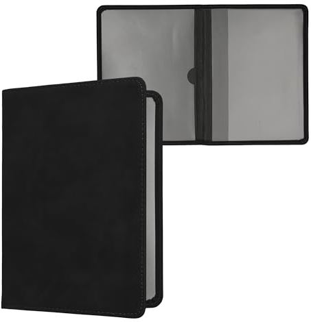 kwmobile Fahrzeugschein Hülle mit Kartenfächern - Kunstleder Tasche für italienische Auto Zulassungsbescheinigung Führerschein Schwarz