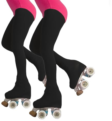 CALZITALY PACK 1/2 Collants Fille de Patinage Artistique et Roller Couvre Patins | Noir, Naturel | 6, 8, 10, 12 Ans | 70 DEN | Fabriqué en Italie (10 Ans, 2 Paires - NOIR)