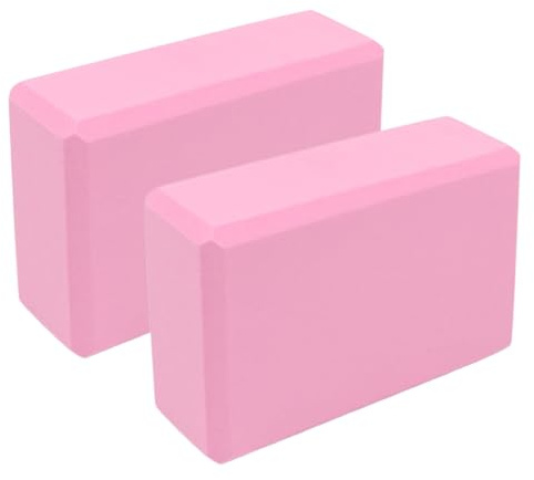 Set di 2 blocchi per yoga in schiuma, antiscivolo, strumenti per esercizi per principianti ed esperti in yoga e fitness
