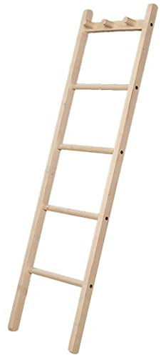 HTTGDGDH Échelle Porte-Serviettes Verticale en Bois, Porte-Serviettes en Pin, 4 Porte-Serviettes Et 3 Crochets, Échelle De Décoration De Serviettes, Étendoir, Porte-Serviettes De