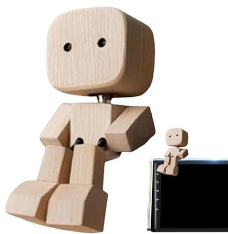Figurine décorative en bois – Figurine humaine en bois qui secoue les pieds, décoration de tableau de bord mobile pour salon, étude, chambre à coucher, dortoir, salle de classe, voyage