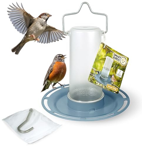 SWISSINNO Vogeltränke „Zug“ SMAR Birds Hellblau – UV resistente Vogeltränke aus robustem PC und ASA Kunststoff – Wasserspender für Wildvögel Balkon Terrasse Garten – Langlebig + leicht zu reinigen