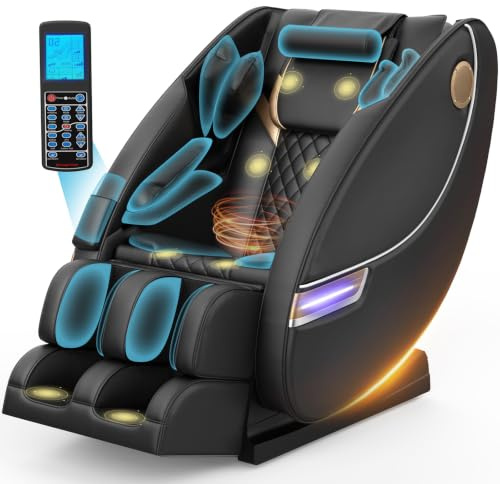 Gegcucey Sillón de Masaje con 14 Puntos de Masaje y 8 airbags, calefacción Lumbar y para Las piernas, Altavoz Bluetooth, Masaje con Rodillos para los pies, sillón de Masaje eléctrico