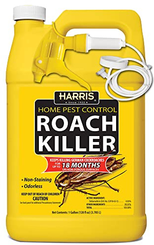 Harris Roach Killer, Liquid Spray with Odorless and Non-Staining 12-Month Extended Residual Kill Formula (Gallon)