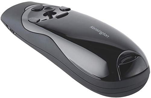 Kensington kabelloser Presenter mit grünem Laser, 2.4Ghz USB Presenter, Roter Laserpointer mit Cursorsteuerung, Für PC & Mac, Fernbedienung für PowerPoint & KeyNote, 45 m Reichweite, Schwarz, K72426EU