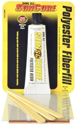 Ding ALL Sun Cure 1oz Polyester Fibrefill Kit for Surf Repair One Size Clear