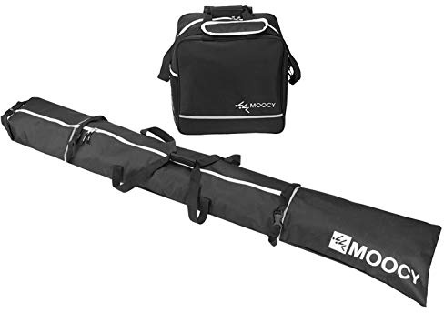 Ski Bag and Ski Boot Bag Combo,Adjustable Length Snow Ski Bags,Ski Bags for Air Travel Fit Skis Up to 200cm for Men, Women, Adults and Children