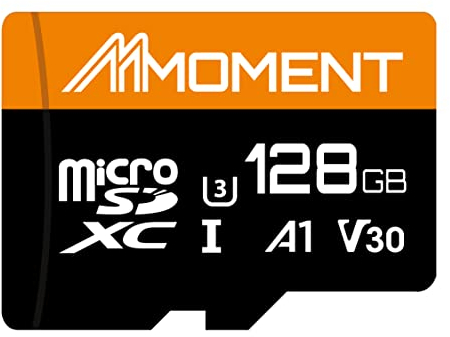 MMOMENT Tarjeta micro SDXC de 128 GB, A1, UHS-I, U3, V30, compatible con clase 10, velocidad de lectura de hasta 95 MB/s, velocidad de escritura de hasta 45 MB/s, adaptador SD incluido (128 GB,