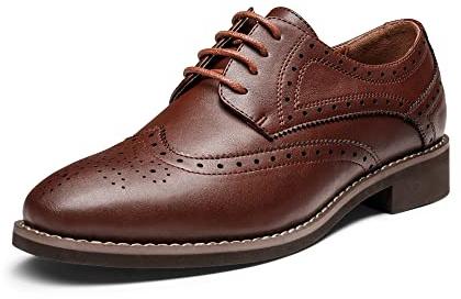Bruno Marc Women's Formal Wingtip Brogue Oxfords,Brown,7