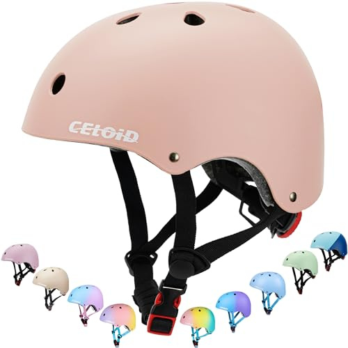 CELOID Kids Bike Helmet, Skateboard Helmets for Kids 5-8-9 Years Old Boys Girls Adjustable Multi-Sport Bike Skateboard Scooter Roller Skating Balance Bike Light Pink