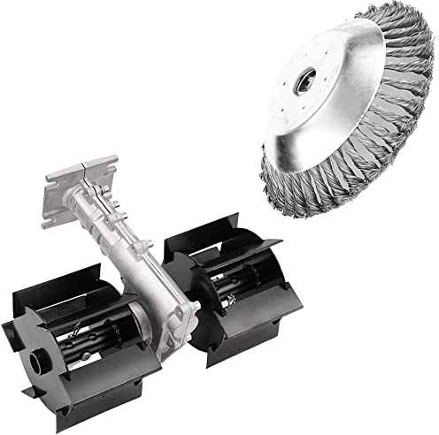 KNakasaki Cepillo Desbrozadora Profesional - Rueda de Alambre de Acero – Cabezal Recortador para Hierbas y Cultivo, Herramienta Manual Rotativa para Suelo y Jardinería