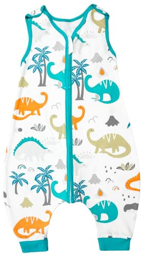 MOEMOE BABY Sleeping Bag with Legs - 0.5 Tog Summer Sleep Sack with Feet - Cotton Wearable Blanket Sleeveless Lightweight for Toddler 6M-7T