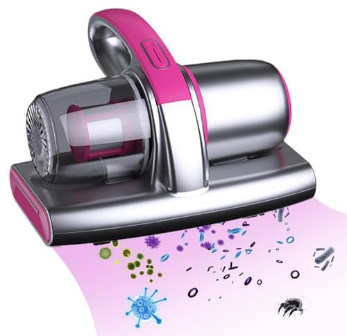 8000Pa Aspiradora Antiacaros para Colchones, Aspirador de Colchones Inalámbrico de Mano con Luz UV, Aspiradora antiácaros para sofá/colchón/Textil