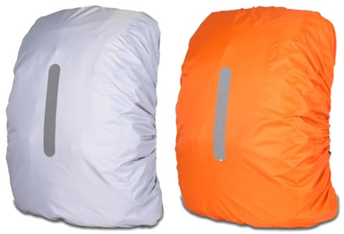 Lot de 2 housses de sac à dos imperméables de 15 à 25 L, housse de protection contre la neige avec bande réfléchissante pour l'extérieur, les voyages, la randonnée, le cyclisme, l'alpinisme