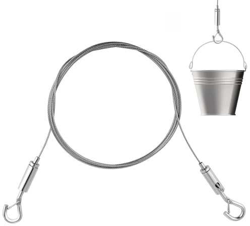 Heavy Duty Adjustable Picture Hanging Wire – 2m x 1.5mm Stainless Steel Rope for Hanging Picture Frames, Mirrors, Wall Art, and Flowerpots – Supports Up to 44lb/20kg – DIY Wall Hanging Solution