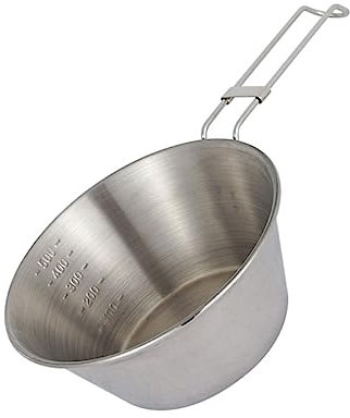 BESPORTBLE cuenco plegable picnic Tazón para barbacoa Tazón de comida portátil cocina vajilla exterior bol cuenco para acampar cuenco de acero inoxidable con asa acero inoxidable 304 Silver