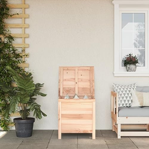 Gecheer Scatola di immagazzinaggio da giardino, 50 x 49 x 56,5 cm, in legno massiccio di abete, scatola portaoggetti per esterni, organizer per attrezzi da giardino, cassapanca per cuscini, balcone