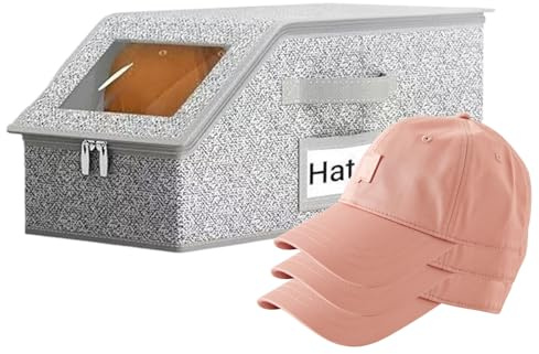 Acunny Organizador De Almacenamiento Para Tapas | Almacenamiento Apilable Para Gorras - Capacidad XXL 24 Unidades - Cajas De Almacenamiento Transparente Con Tapa - Solución Organizativa