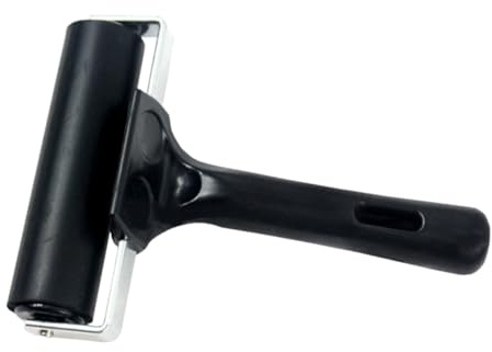 Uonlytech Rullo per Inchiostro in Plastica Nero 15 Cm, Strumento per Stampa Struttura Semplice e Resistente, Facile da Usare per Pittura e Artigianato