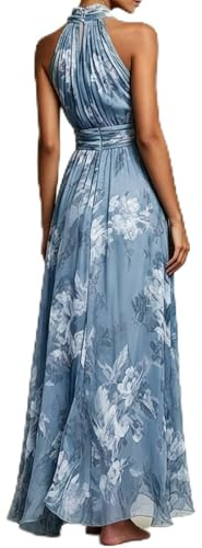 Abito da Sera da Donna - Lungo, Spalle Scoperte, da Cocktail, Motivo Floreale, Linea Ad A, in Tulle, Elegante, per Matrimonio, Maxi Abito da Ballo, Abito da Ballo, Abito da Ballo da Donna