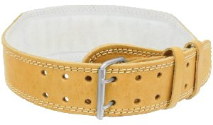 Lisaro Gewichthebergürtel Leder, mit 10 Verstellbar Löcher Trainingsgürtel Schnalle, Powerlifiting Fitness Krafttraining Gürtel Bodybuilding, Weight Lifting Belt, Männer Damen (natur, M)